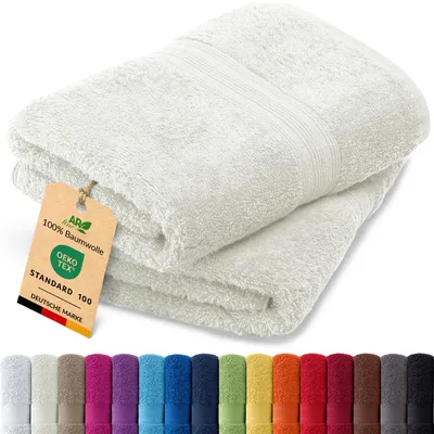 Produktbild von 2er-Set ARIZONA Handtuch-Serie von AR Line – 100% Baumwolle, 500 g/m², 2er-Set Saunatücher XXL 100x200 cm, Farbe: Natur