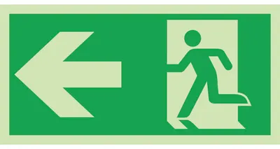 Produktbild von Fluchtwegschild Notausgang Symbol links 300 x 150 mm