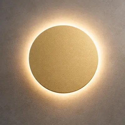 Produktbild von Braytron LED 12W Wandleuchte Designer Wandlicht Rund Gold indirekte Beleuchtung IP65 3in1 3000-6500K