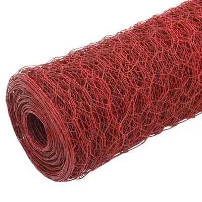 Produktbild von vidaXL Drahtzaun Stahl mit PVC-Beschichtung 25x1,2 m Rot