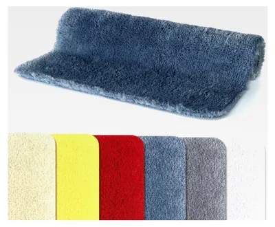 Produktbild von Badteppich Duschvorleger Fino Supersoft Hochflor waschbar, rutschfest Badematte 40x60 cm – Blau
