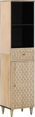 Image de Armoire de salle de bain 38x33x160 cm bois massif de manguier