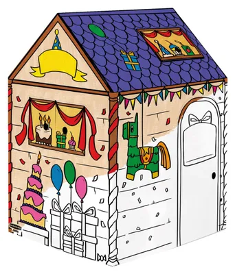 Obrázok produktu pre BANKERS BOX Hrací domček na narodeniny pre deti, veľkosť XL (121,3 x 81,3 x 81,3 cm) – rozmery