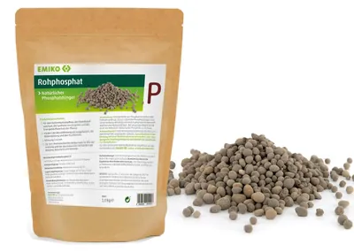 Produktbild von Emiko Rohphosphat 1kg I Natürlicher Phosphatdünger I Unterstützt Zellteilung sowie Blüten- und Fruchtbildung