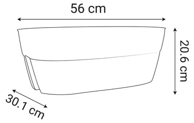Produktbild von EDA Pflanzgefäß Grau Dunkelgrau Oval Kunststoff Oval Modern