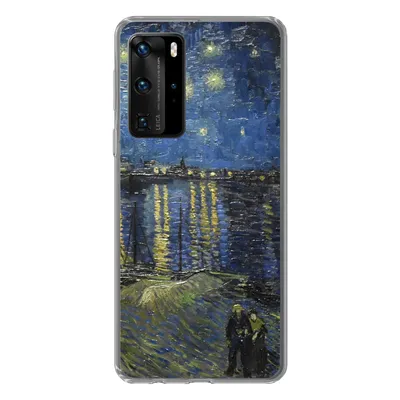 Produktbild von MuchoWow® Handyhülle Schutzhülle Hülle für Huawei P40 Pro Sternennacht über dem Orsay Paris - Vincent Van Gogh Silikon Softcase Handy Hülle - Schutz