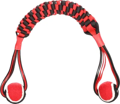 Immagine prodotto di Fenicottero giocattolo per cani Movas intrecciato con pallina da tennis rosso/nero