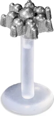Produktbild von viva-adorno 1,2 x 8mm Labret Stecker Lippenpiercing Tragus Piercing Bioflex Silber Vintage Antik Style Blume Blüte verschiedene Desgins Z522.D4