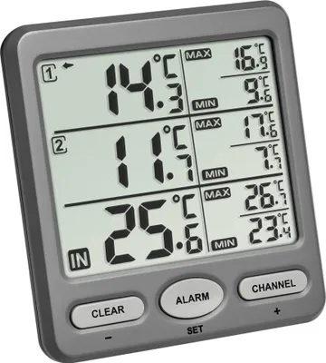 Obrázok produktu pre TFA-Dostmann 30.3062, Vnútorná / vonkajšia, Teplotný senzor, Voľne stojace, -40 - 60 °C, Bezdrôtový, LCD