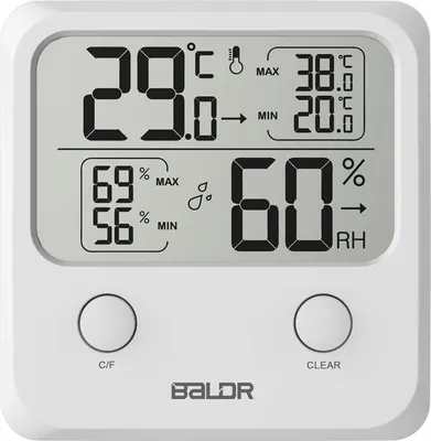 Obrázok produktu pre BALDR B0335 Meteorologická stanica Vlhkomer Teplomer LCD