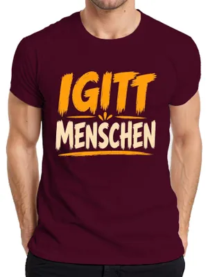 Obrázek produktu pro Tričko s potiskem "Igitt", "Mens", "Sarkasmus", "Lustig", "Statement", "Einzelgänger", "Distanz", barva: vínová, velikost: XL