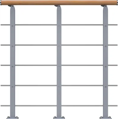 Produktbild von Dolle Brüstungsgeländer Starter-Set - Eiche weiß Unterkonstruktion Perlgrau - Frankfurt, Hamburg, Berlin, Sydney