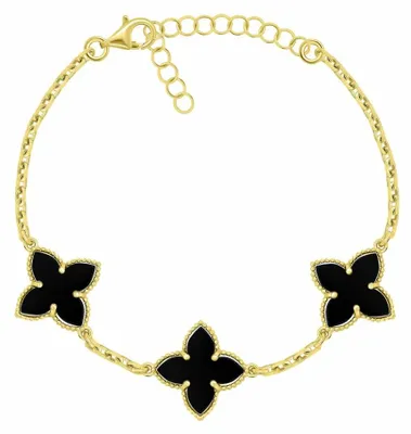Immagine prodotto di Affascinante bracciale con fiori placcato in oro BRC192YBC