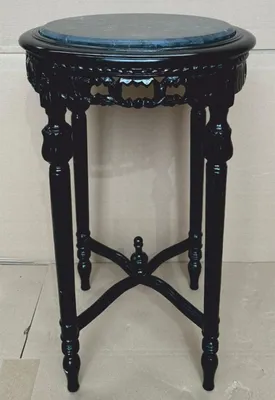 Produktbild von Casa Padrino Barock Beistelltisch Schwarz Ø 45 x H. 72 cm - Barock Möbel