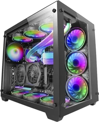 Immagine prodotto di OUTLET e-atx tower case mars gaming mcv3 black xxl premium custom double window de tempered glass sin power supply de