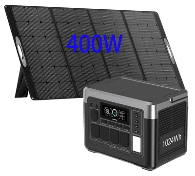 Immagine prodotto di Generatore solare portatile - Power station - Generatore solare - Alimentazione di emergenza - Batteria per campeggio - Capacità di 1024Wh