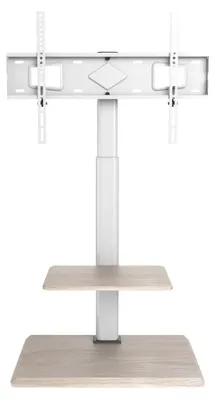 Produktbild von TV-Ständer, verstellbar, mit Ablage für Multimedia-Geräte, für 32–70 Zoll (81–178 cm), Traglast bis 40 kg, Techly ICA-TR59, Weiß