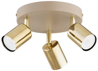 Produktbild von KAR-LIGHTING Deckenstrahler 3‑flammig Gold, Metall – runder Spot für Esszimmer, Wohnzimmer, Küche | GU10