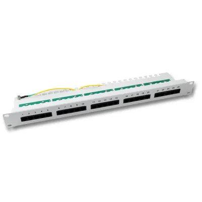 Obrázok produktu pre Ecolan Patchfeld Cat 3 ISDN 19" 1HE 25 Port RJ45 8/4 hellgrau RAL7035
