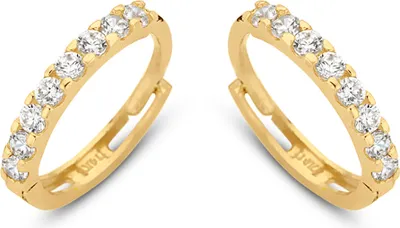 Produktbild von New Bling 9NBG-0057 - Gouden oorringen - 14 Karaat - Met Zirkonia - 12mm - Geel Goud
