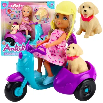 Immagine prodotto di WOOPIE ROYAL Bambola sullo scooter con il cagnolino