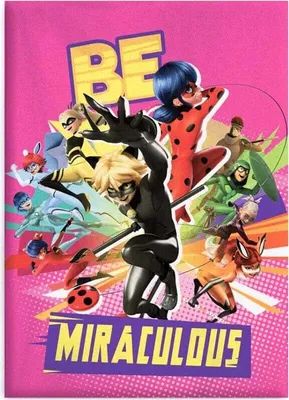 Zdjęcie produktu dla Kocyk polarowy Miraculous Ladybug - przytulny kocyk dla dzieci, 140 x 100 cm