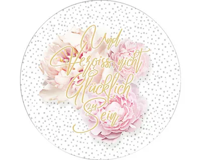 Produktbild von Glasbild Peonies I Shabby Chic Stil Ø 20 cm