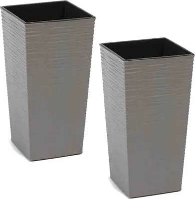 Produktbild von SIENA GARDEN Pflanzgefäß Nizza 2er-Set 25 cm grau