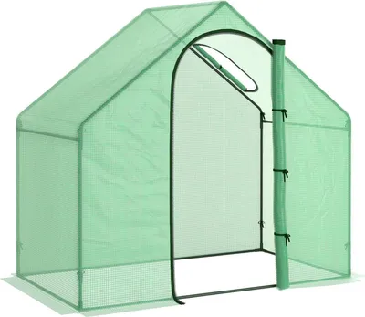 Image de Serre En Aluminium Pour Tomates, Cadre Froid Avec Fenêtre Et Porte, Acier Vert, Plastique Pvc, 180 X 100 X 168 Cm