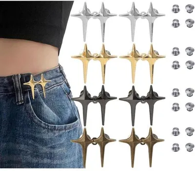 Immagine prodotto di Chiusura con bottoni regolabile - Set da 8 pezzi - per jeans larghi, pantaloni, gonne e maniche