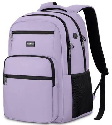 Immagine prodotto di Zaino da uomo, zaino per studenti, zaino per adolescenti, capacità 15,6 pollici per laptop, zaino da lavoro, impermeabile, colore viola