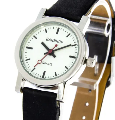 Produktbild von BAHNHOF 100722000001 Damen-Armbanduhr, Edelstahl-Gehäuse, Leder-Armband