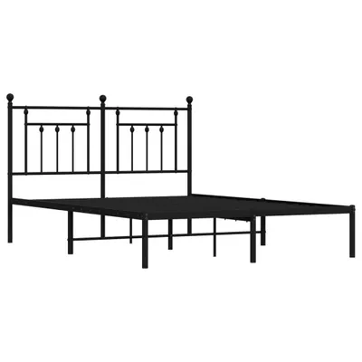 Obrázek produktu pro Kovový rám postele s čelem černý 140 x 200 cm