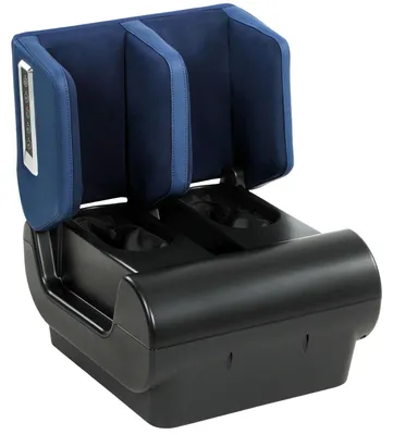 Produktbild von 2-in-1 Beinmassagegerät mit Wärme, Luftkompression, Timer, 3 Modi & Intensitäten, Blau und Schwarz