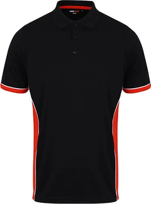 Produktbild von Finden+Hales LV355 | Herren Panel Polo - Farbe: Black/Red/White - Größe: XL