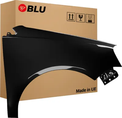 Zdjęcie produktu dla BLU Błotnik pasujący do VW Volkswagen Polo 9N3 IV 4 LIFT L041 LO41 Prawy Czarny Schwarz | 2005-2009 | Przedni Przód | Lakierowany | Gotowy do montażu | Stal