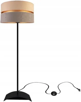 Produktbild von Stehlampe Wohnzimmer Beige-Grau-Gold Stehleuchte Standleuchte Design Modern E27 aus Serie N340 (N340-P-BG)