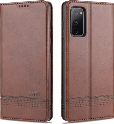 Produktbild von LaimTop LederHülle für Samsung S20 FE, Klapphüllen Brieftasche Magnetverschluss Ständer Schutzhülle für Samsung Galaxy S20 FE Kaffee