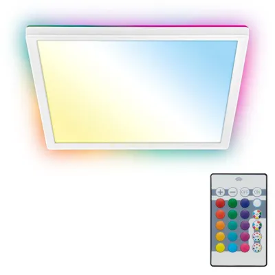Obrázek produktu pro LED stropní svítidlo Ploché stropní svítidlo 29 cm Dálkové ovládání RGB Podsvícení Bílé