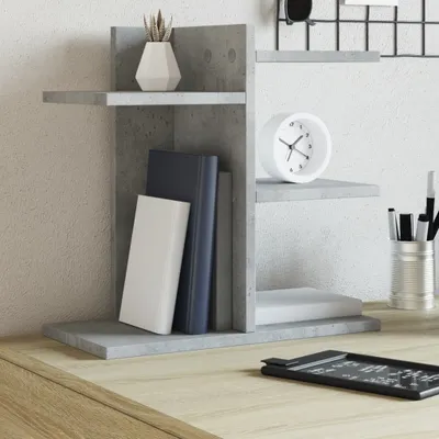 Produktbild von Möbel Schreibtisch-Organizer Betongrau 42x21,5x42 cm Holzwerkstoff - Stifthalter &27102
