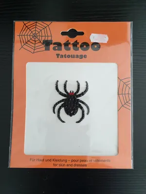 Produktbild von K8835 schwarz Pailletten Tattoo Spinne zum Aufkleben