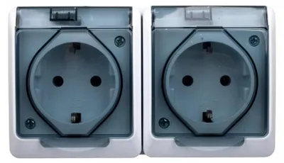 Produktbild von Steckdose Aufputz weiss 2-fach Feuchtraum IP44 16A 250V Aufputz-Montage