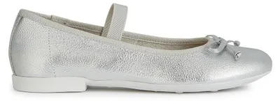 Productafbeelding van Geox meisjes ballerina's, model Jr Plie', kleur zilver, maat 24 EU