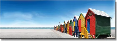 Produktbild von 120 x 40 cm Bild auf Leinwand Haus bunt Strand 5716-VKF deutsche Marke und Lager - fertig gerahmt , exklusive Markenware von Visario