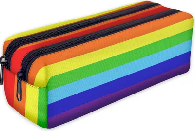 Produktbild von Mäppchen, Federtasche, Federmäppchen 2 Fächer, Schüleretui, lustiges 3D-Motiv, Regenbogen [107]