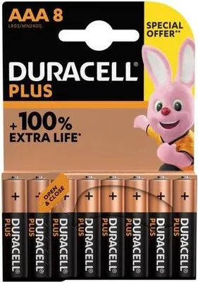 Produktbild von Duracell - Batterie Plus 100% AAA, Blisterpackung mit 8 Stück