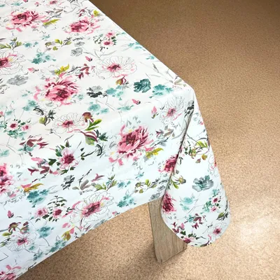 Produktbild von Wachstuchtischdecke 140x160 cm - Blumen - Wachstischdecke mit wasserabweisender und lebensmittelecht PVC-Beschichtung - Outdoor-Tischdecken für Garten und Küche - Tischdecke wetterfest
