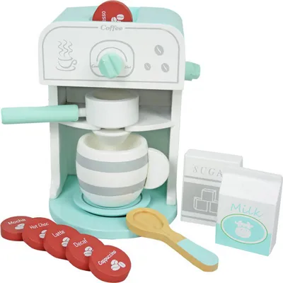 Produktbild von 4iQ Kinder Kaffemaschine Set aus Holz, Holz Service für Kinder 12,5x19 cm