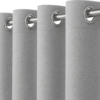 Produktbild von Heimtexland Filz Thermovorhang blickdicht abdunkelnd isolierend HxB 245x135 cm Kälteschutz Sonnenschutz Gardine Energiesparend Schalldämpfung Deko Vorhang Woll-Charakter Typ921 Grau-Schwarz Ösen