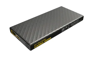 Zdjęcie produktu dla Nitecore CARBO 10000, 10000 mAh, Litowo-jonowa (Li-Ion), Power Delivery, 3,85 V, 38 W, Szary